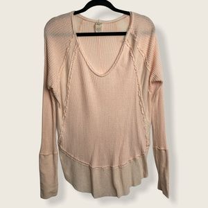 We The Free Baby Pink Long Sleeve Thermal Shirt